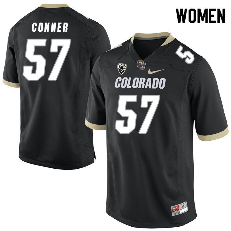 Women #57 David Conner Colorado Buffaloes College Football Jerseys Stitched Sale-Black